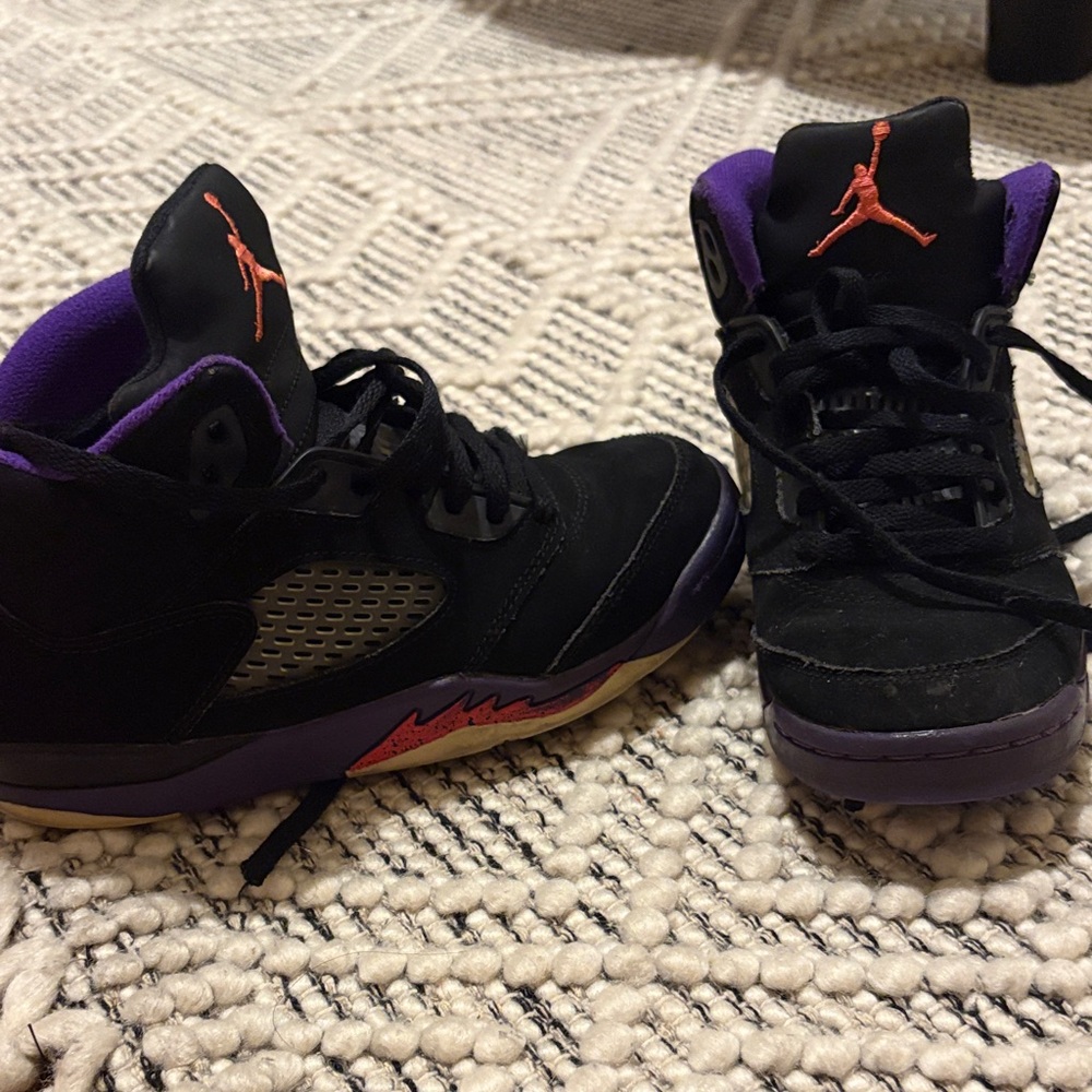 Kids Black and Purple Jordans